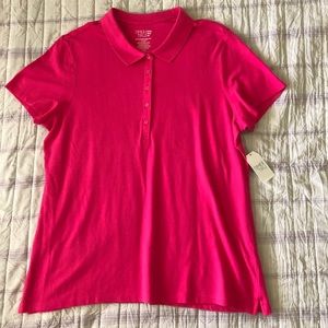 Time & Tru Short Sleeve Pink Polo Shirt